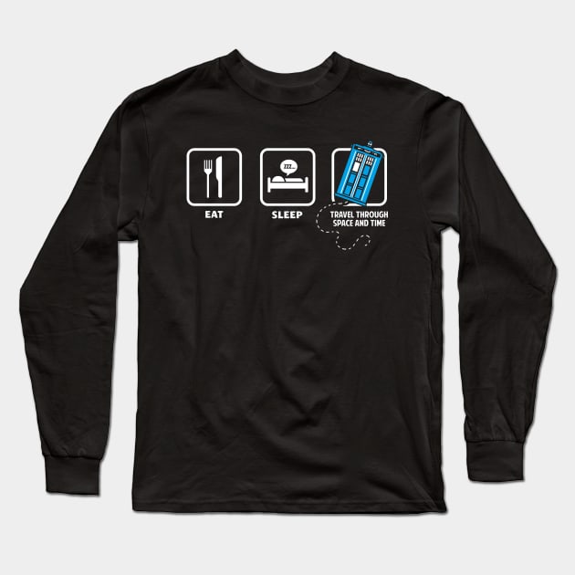 Eat, Sleep, Doctor Who Long Sleeve T-Shirt by Boots